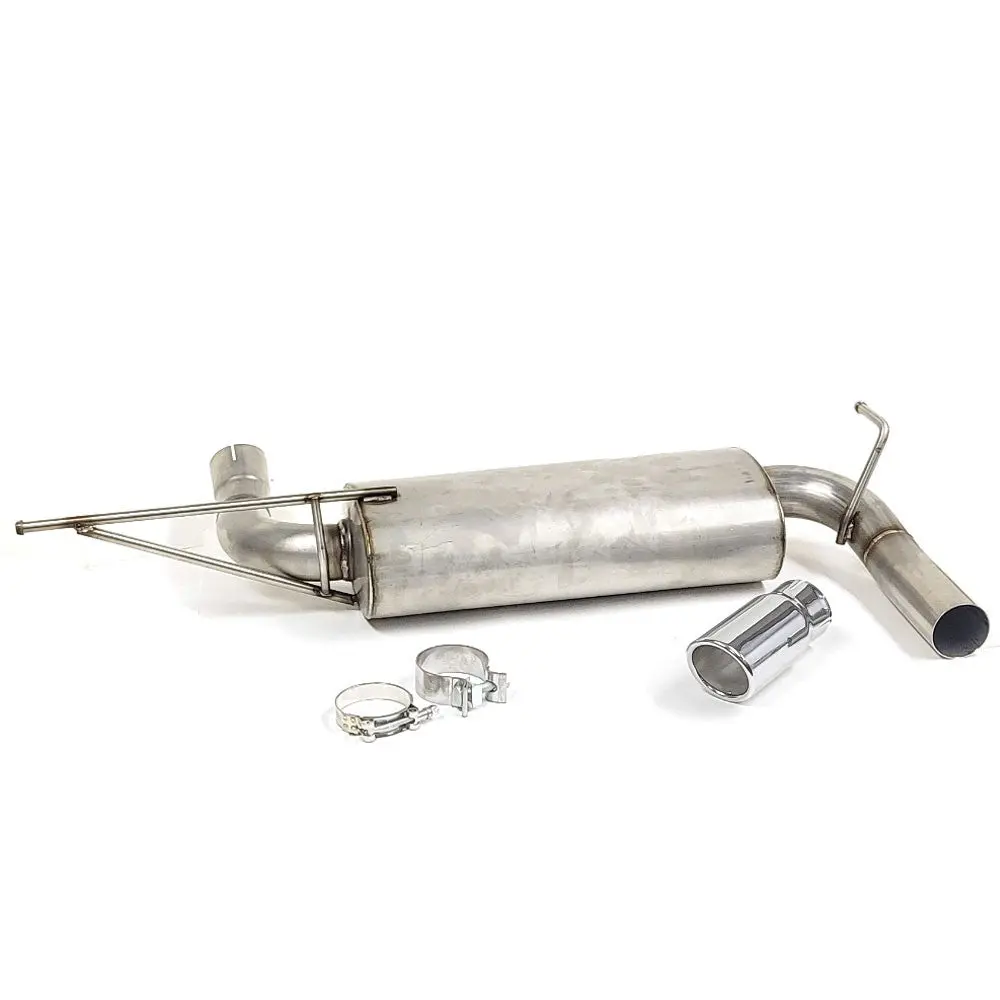 Bfc Axleback Exhaust System W/ 3" Od Polish Chrome Diagonal Rolled Muffler Tip For 07-18 Jeep Wrangler Jk 3.6L 3.8L (Jk) 1