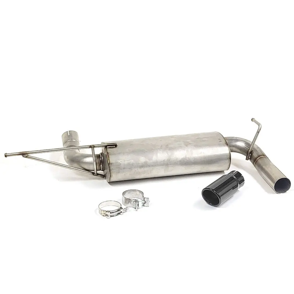 Bfc Axleback Exhaust System W/ 3" Od Gloss Black Diagonal Rolled Muffler Tip For 07-18 Jeep Wrangler Jk 3.6L 3.8L (Jk) 1