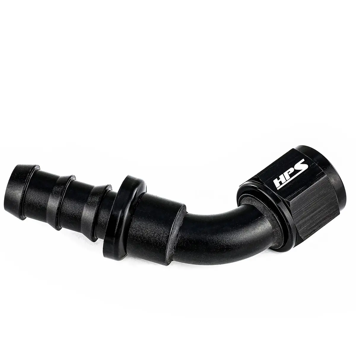 Hps Push-On Hose End To An Female Adapter Fitting, 60 Degree, An -8, Black Aluminum 1