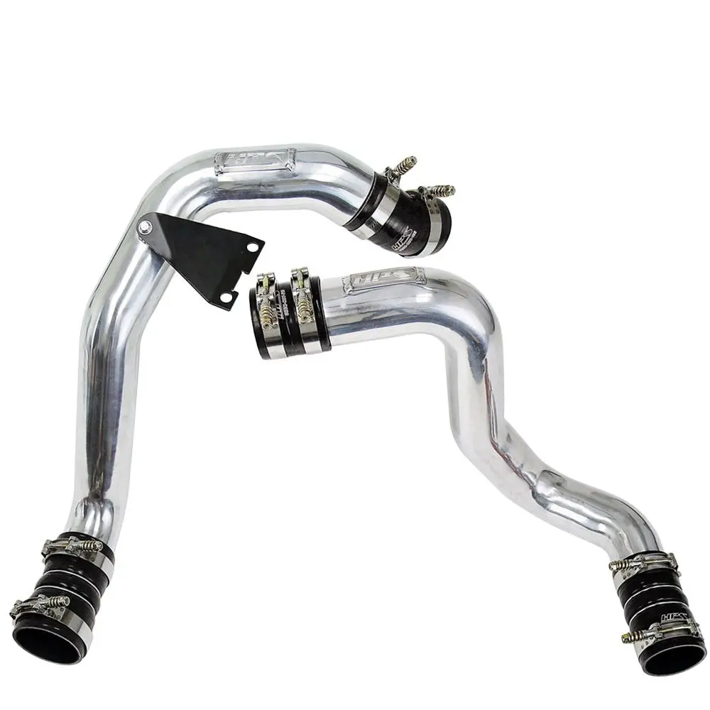 Hps Polish Cold/Hot Side Intercooler Charge Pipe W/Black Hose For 03-07 Ford F-Series Super Duty 6.0L Diesel 1