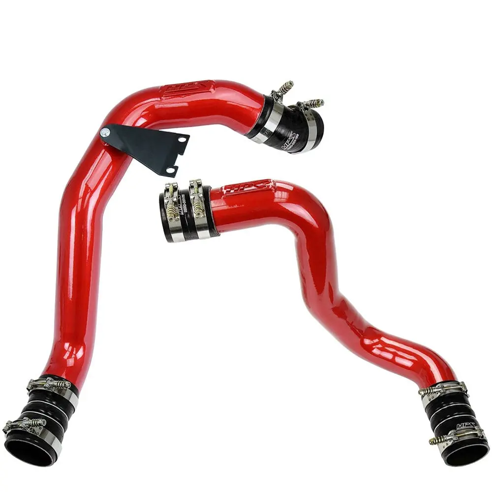 Hps Red Cold/Hot Side Intercooler Charge Pipe W/Black Hose For 03-07 Ford F-Series Super Duty 6.0L Diesel 1