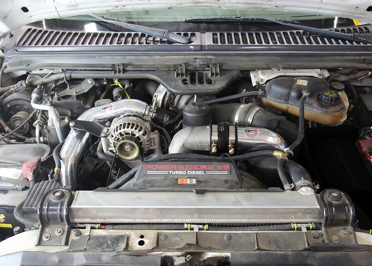 Hps Black Cold/Hot Side Intercooler Charge Pipe W/Black Hose For 03-07 Ford F-Series Super Duty 6.0L Diesel 2