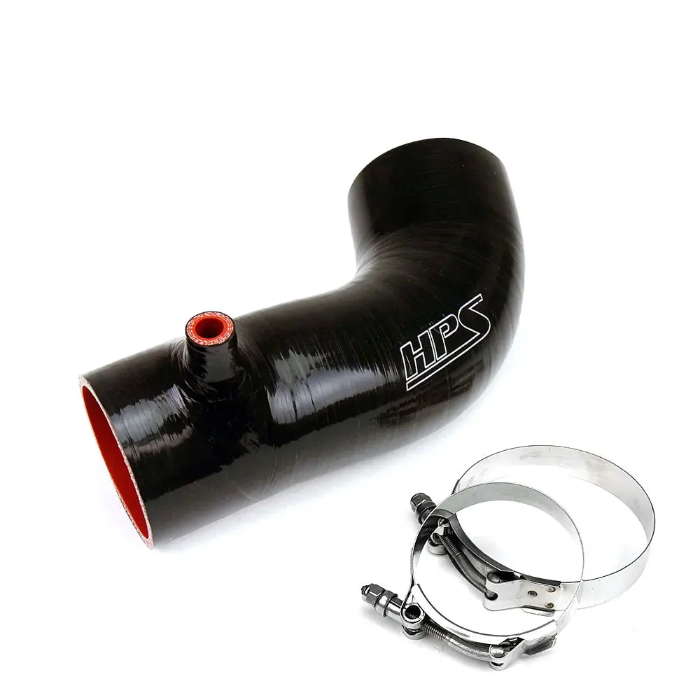 Hps Black 3-Ply Silicone Post Maf Intake Tube Hose/Radiator Hose For 12-15 Honda Civic Si 2.4L 2
