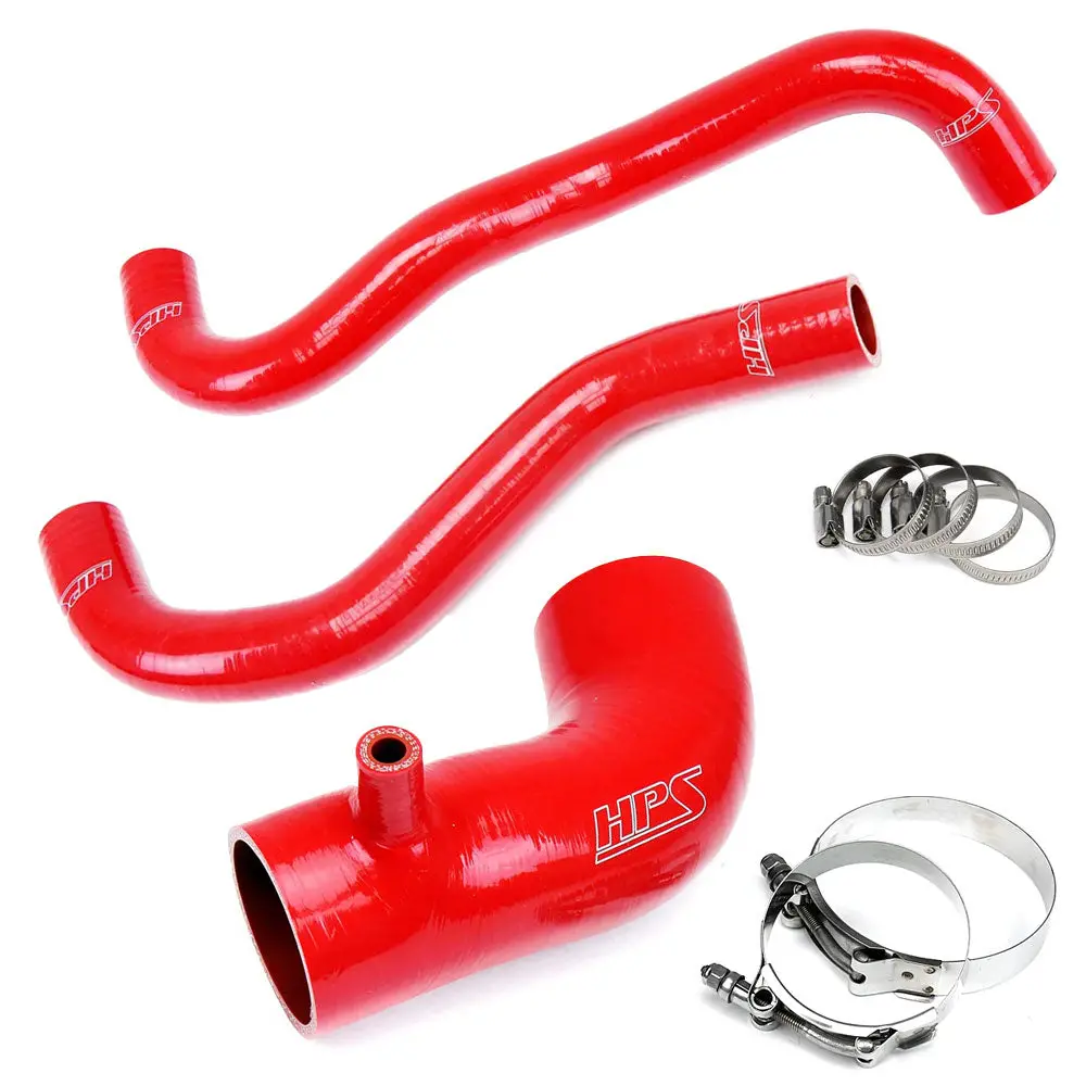 Hps Red 3-Ply Silicone Post Maf Intake Tube Hose/Radiator Hose For 12-15 Honda Civic Si 2.4L 1