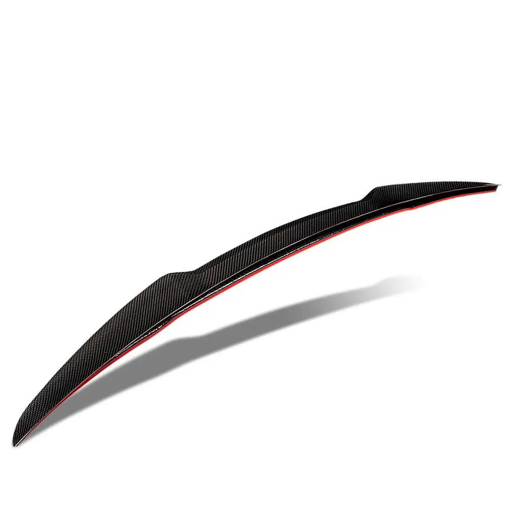 Black Carbon Fiber Rear Trunk Lid Spoiler (V Style) Spoiler For 17+ Audi A4/A4 Quattro/S4 B9 Sedan 1