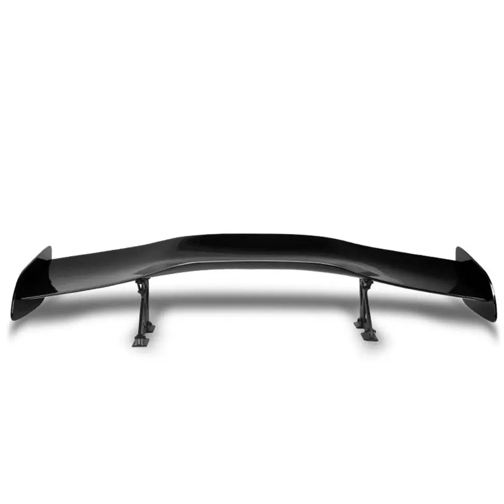57" Gt Style V1 Black Painted Glossy Adjustable Rake Rear Trunk Spoiler Wing 1