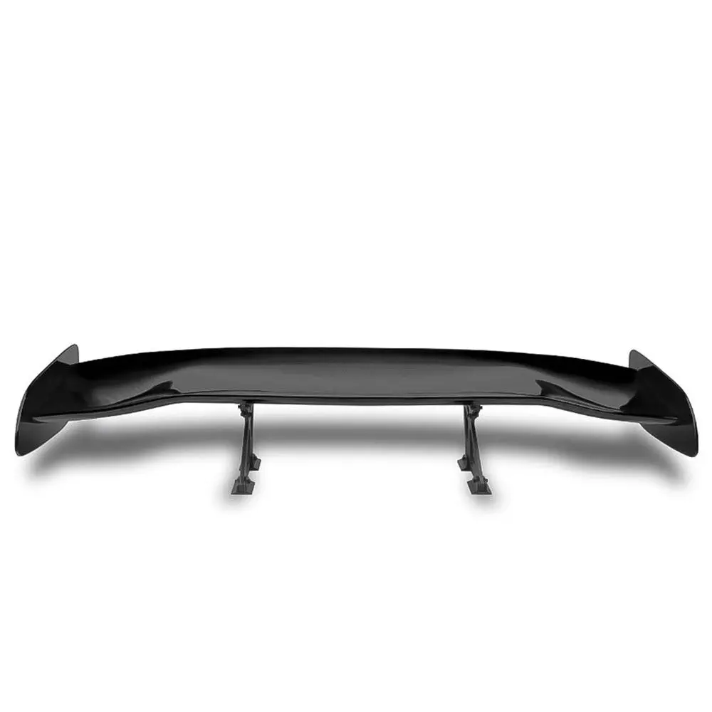 57" Gt Style V2 Black Painted Glossy Adjustable Rake Rear Trunk Spoiler Wing 1