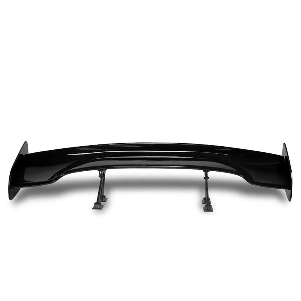 57" Gt Style V3 Black Painted Glossy Adjustable Rake Rear Trunk Spoiler Wing 1