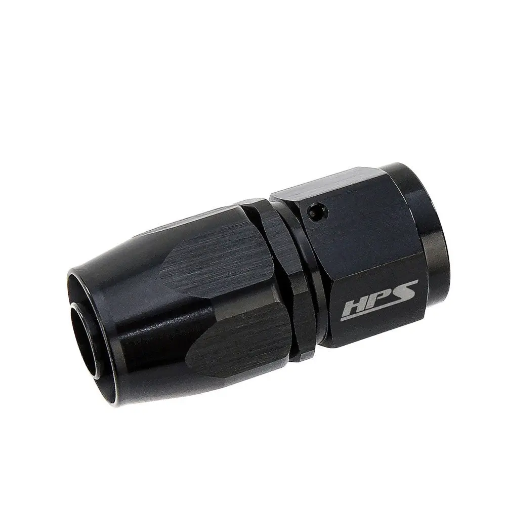 Hps Double Swivel Compression Hose End To An Female, Straight, An -4, Black Aluminum 1