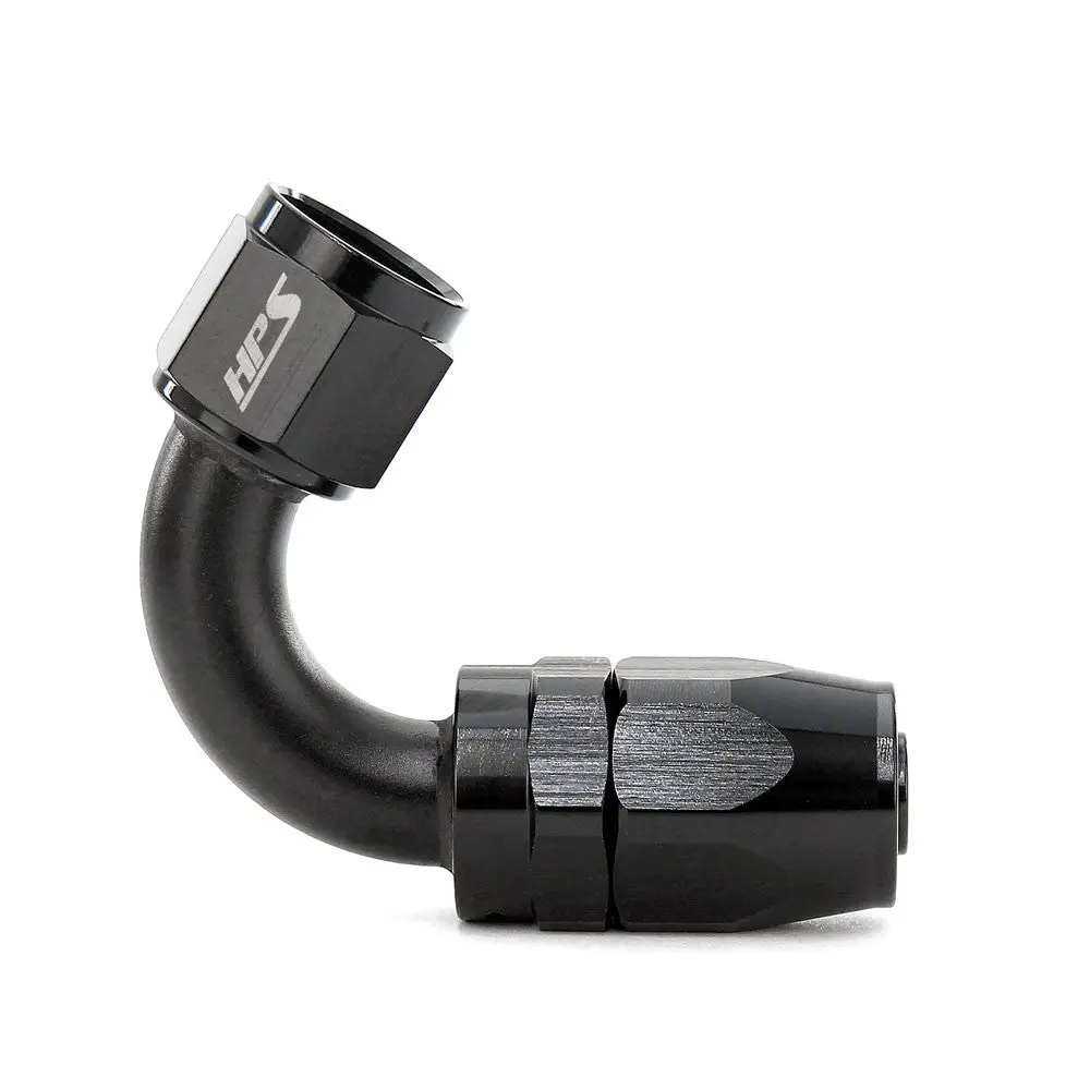 Hps Double Swivel Compression Hose End To An Female, 120 Degree, An -12, Black Aluminum 1