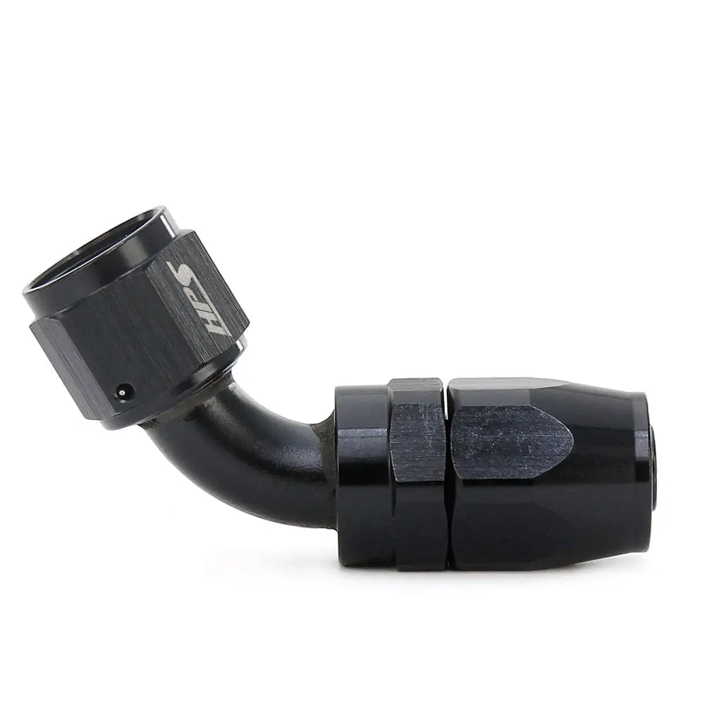 Hps Double Swivel Compression Hose End To An Female, 60 Degree, An -16, Black Aluminum 1