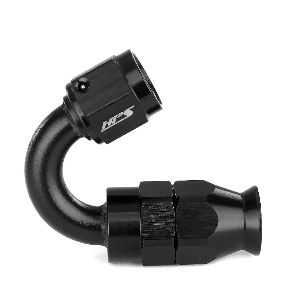 Hps Compression Teflon Hose End To An Female For Stainless Steel Reinforced Ptfe Hose, 150 Degree, An -6, Black Aluminum 1
