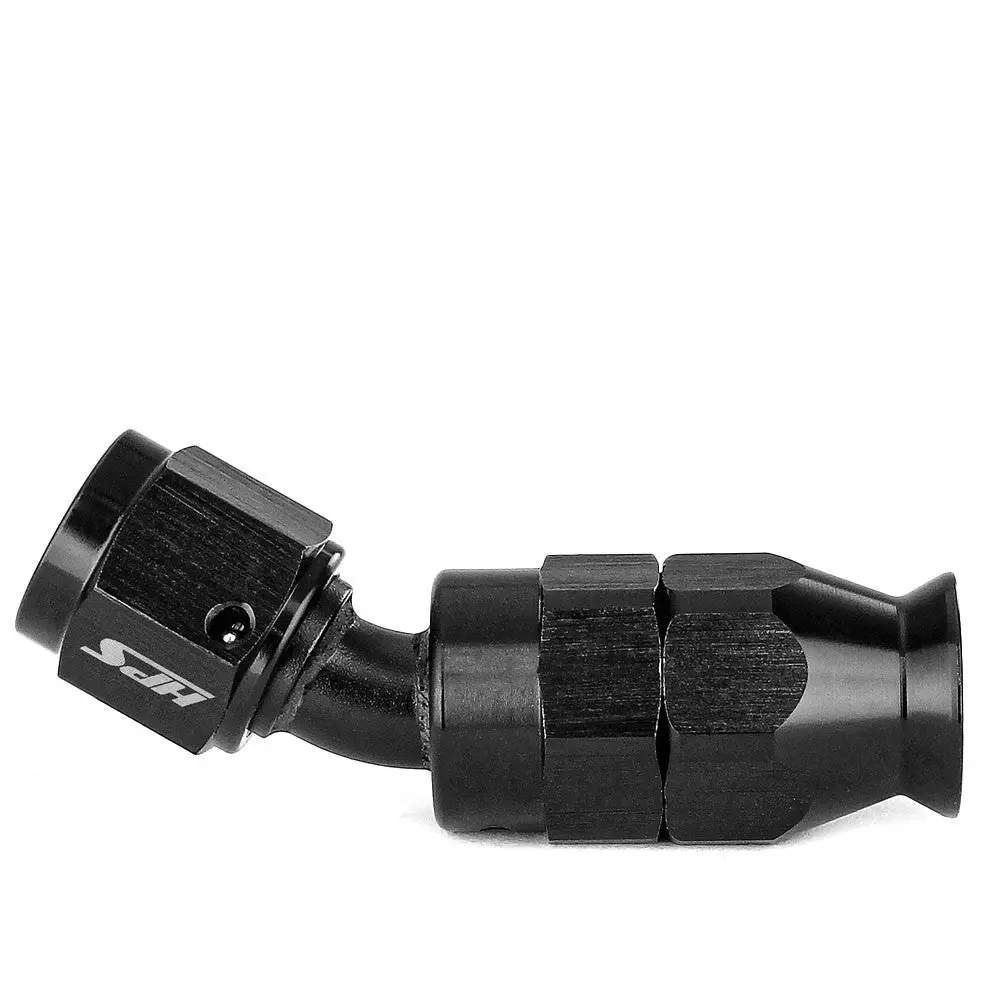 Hps Compression Teflon Hose End To An Female For Stainless Steel Reinforced Ptfe Hose, 30 Degree, An -4, Black Aluminum 1