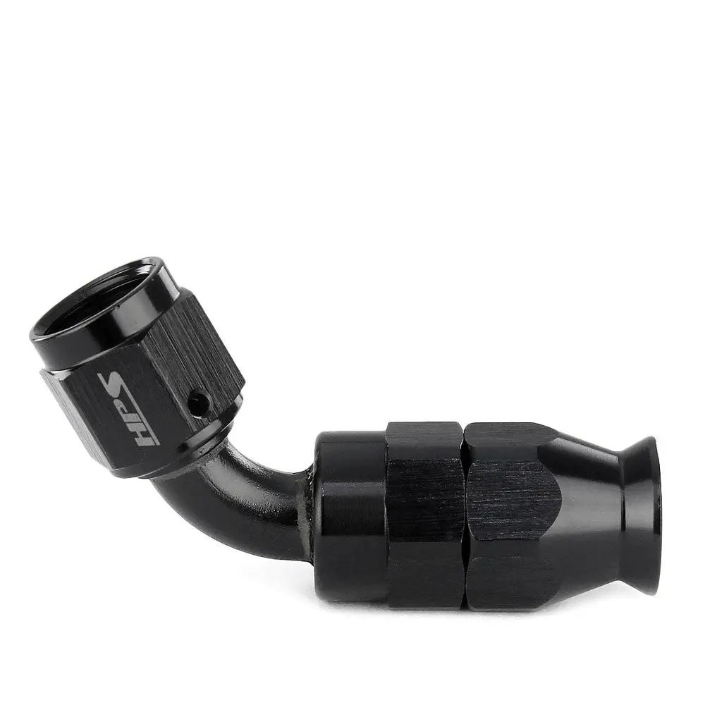 Hps Compression Teflon Hose End To An Female For Stainless Steel Reinforced Ptfe Hose, 60 Degree, An -6, Black Aluminum 1