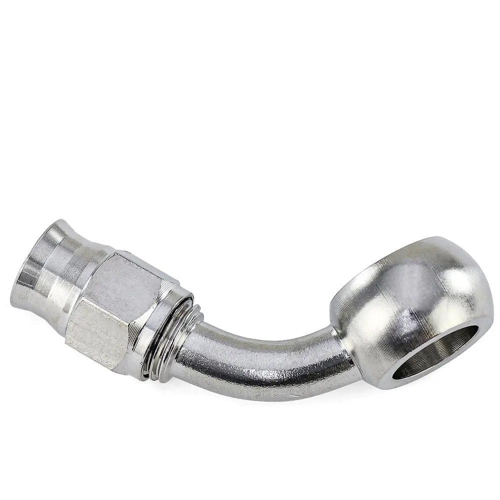 Hps Compression Teflon Hose End To An Female Fitting With 10Mm Banjo For Ptfe Hose, 60 Degree, An -3, Stainless Steel 1