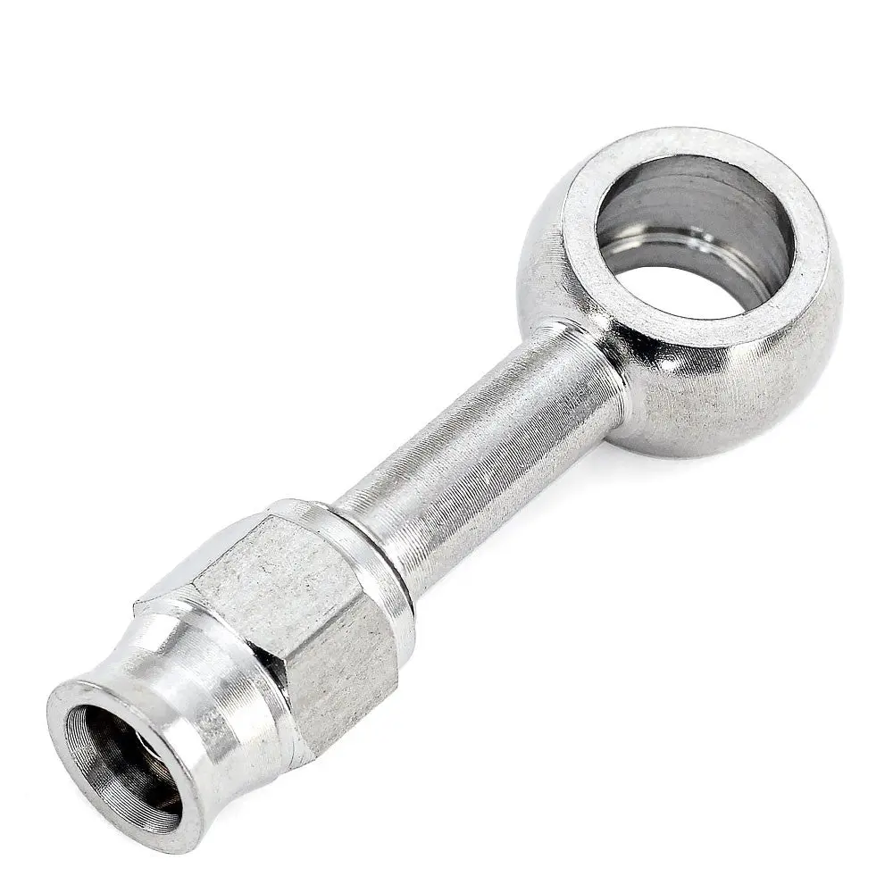 Hps Compression Teflon Hose End To An Female Fitting With 10Mm Banjo For Ptfe Hose, Straight, An -3, Stainless Steel 1