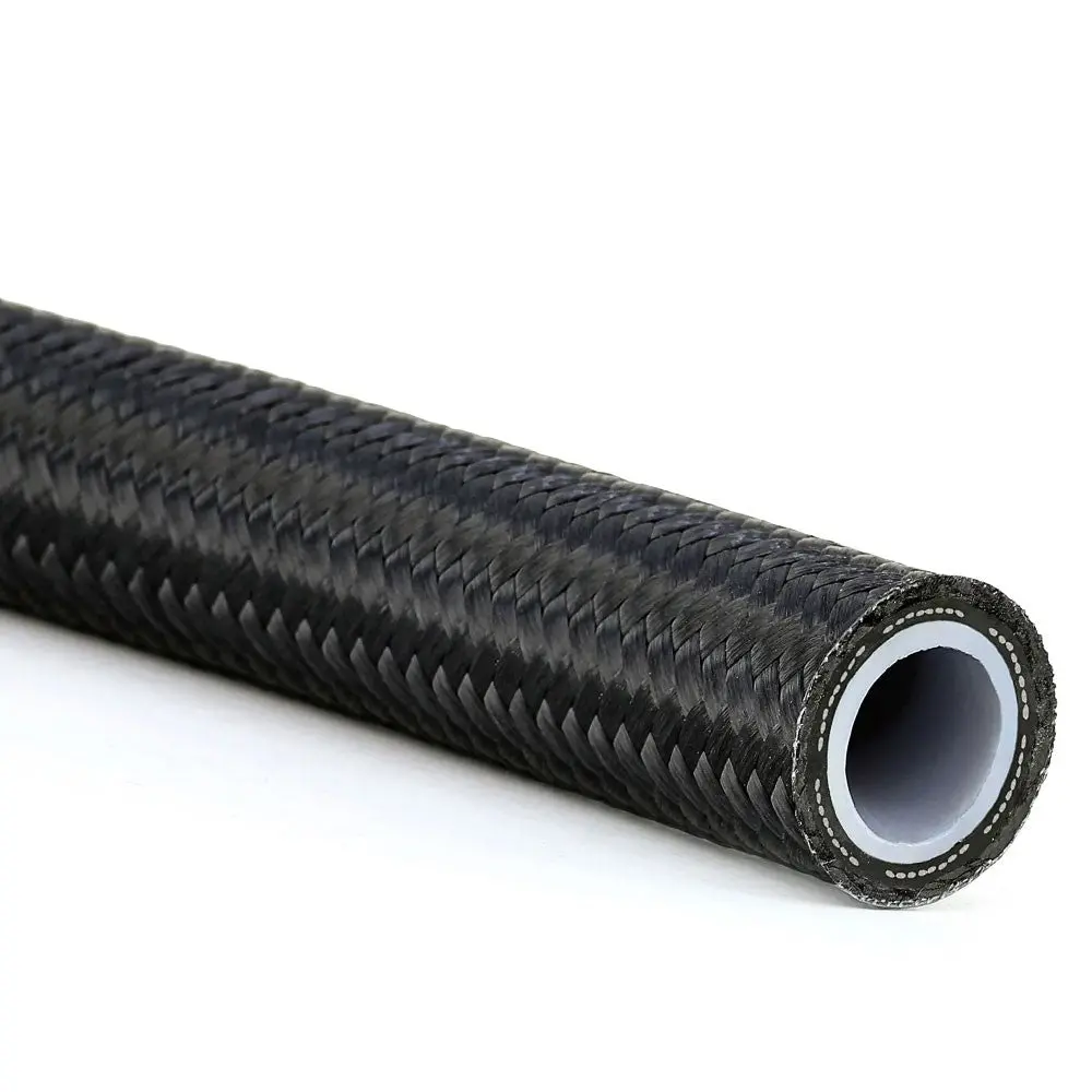 Hps 351 Series Black 3000Psi Ptfe Stainless Steel Reinforced / Nylon Braided Hose, An -4, 5 Feet 1