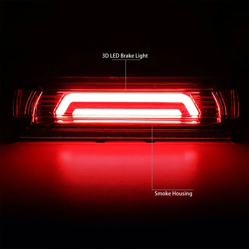 Chrome Housing/Smoke Lens 3D Led Bar Rear Third Brake Light For 91-96 Corvette 2