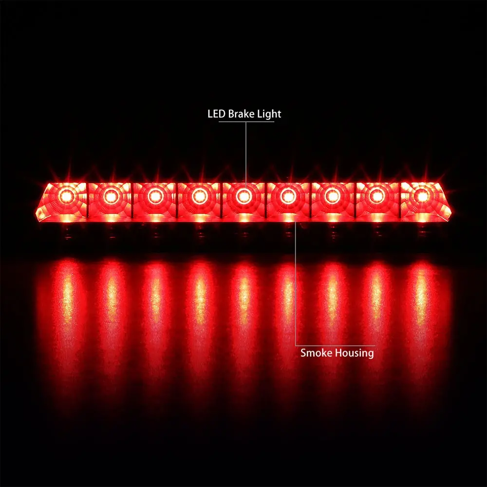 Black Housing/Smoke Lens Led Rear Tail Third Brake Light For 91-96 Corvette C4 2
