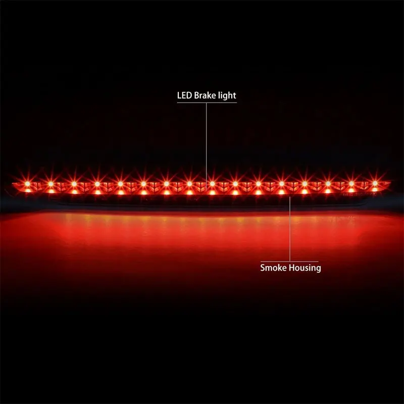 Black Housing Smoked Lens Led Rear 3Rd Third Brake Light For 07-14 Tahoe 2