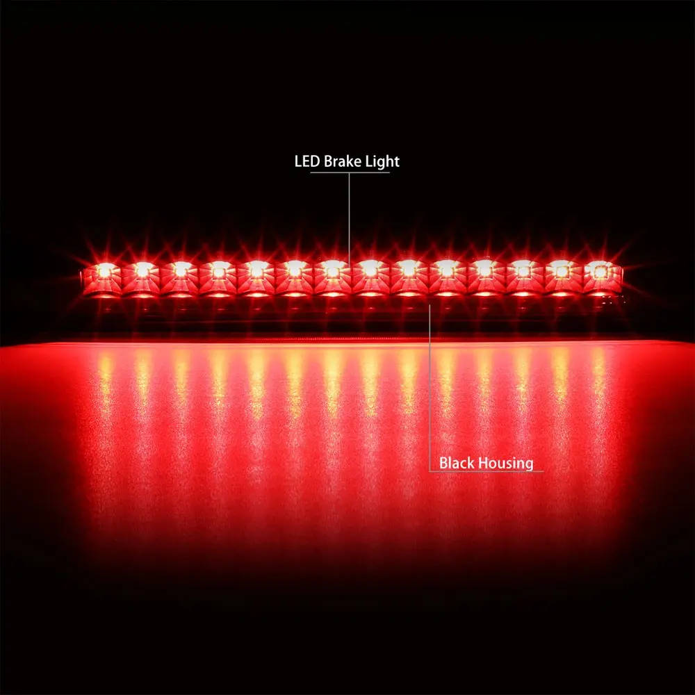 Black Housing/Clear Lens Led Rear Tail Third Brake Light For 02-09 Gmc Envoy 2