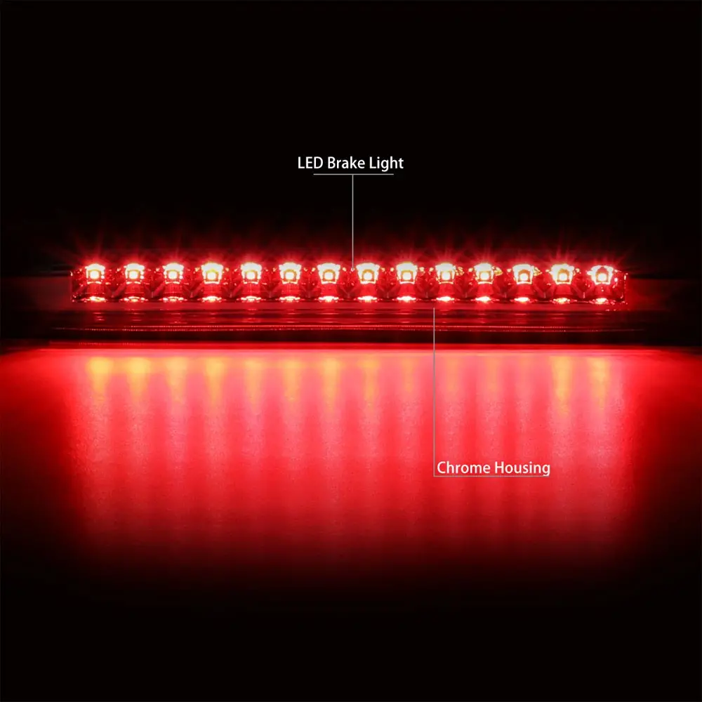 Chrome Housing/Clear Lens Led Rear Tail Third Brake Light For 02-09 Gmc Envoy 2
