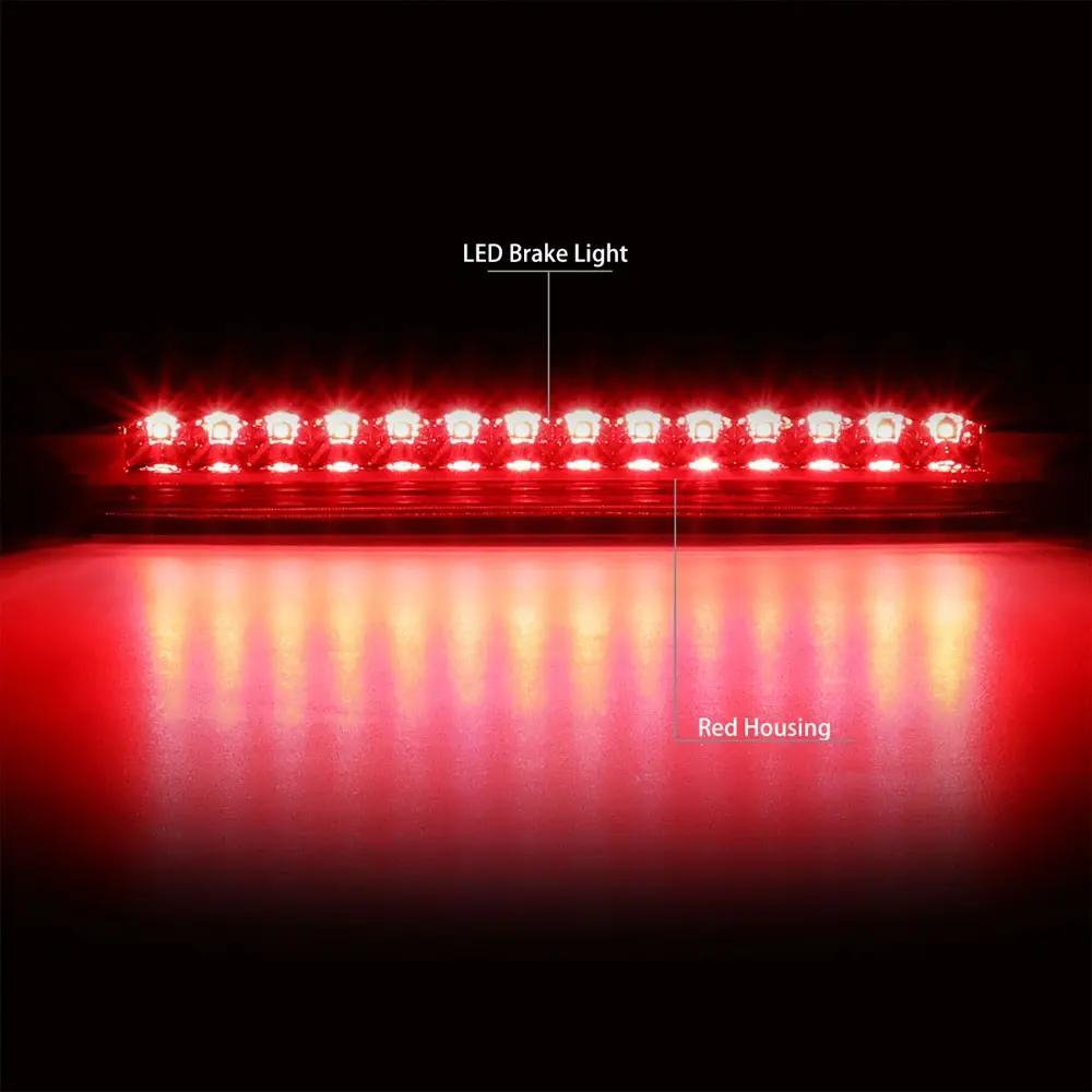 Chrome Housing/Red Lens Led Rear Third Brake Light For 02-09 Chevy Trailblazer 2