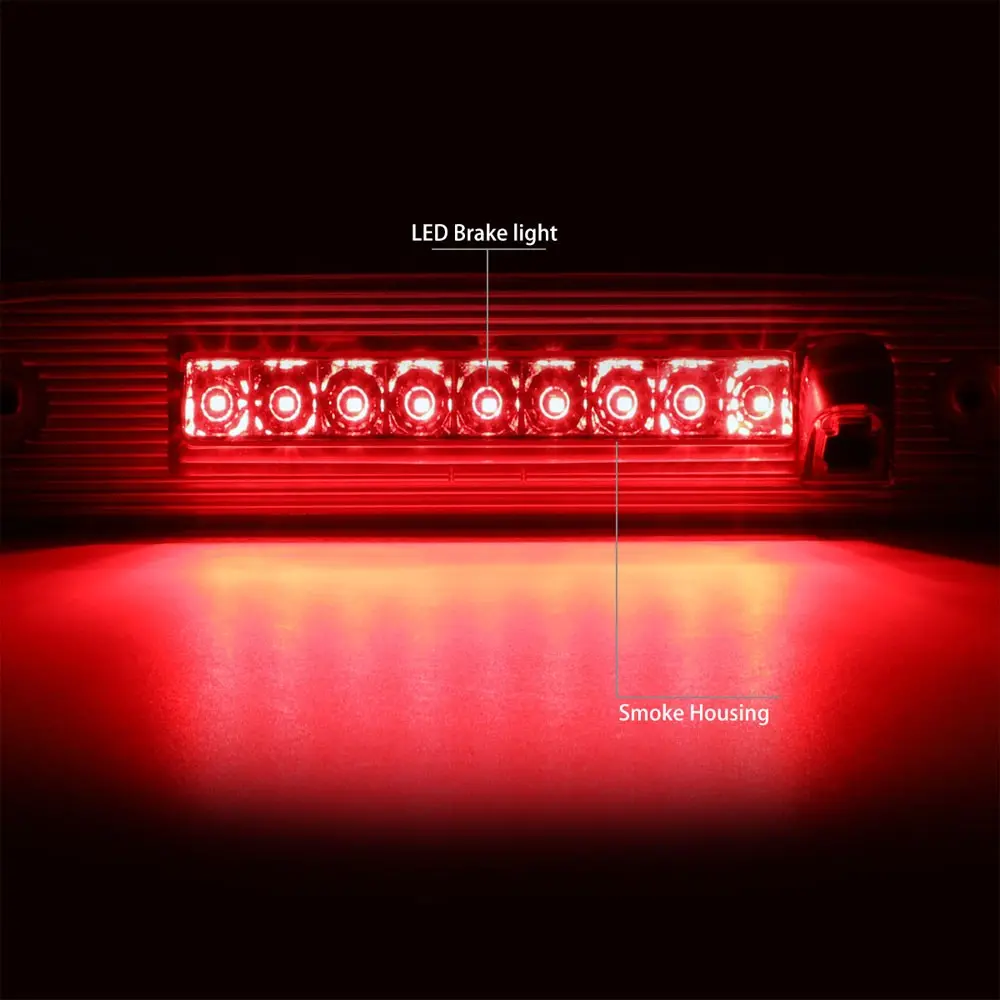 Chrome Housing/Smoke Lens Led Rear Tail Third Brake Light For 07-12 Dodge Nitro 2
