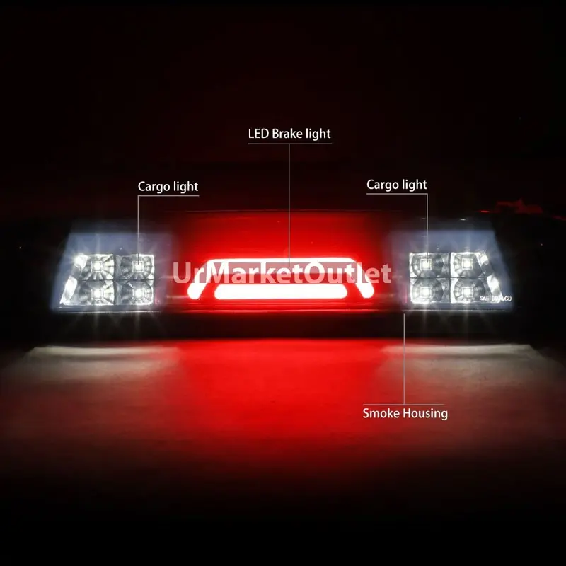 Smoked Lens/Black Led Rear 3Rd Third Brake Light Lamp For 14-20 Silverado/Sierra 1
