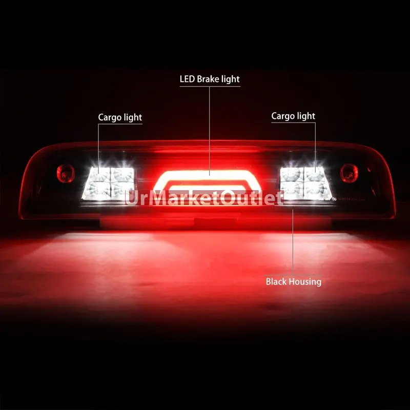Clear Lens/Black Led Rear 3Rd Third Brake Light Lamp For 14-20 Silverado/Sierra 1