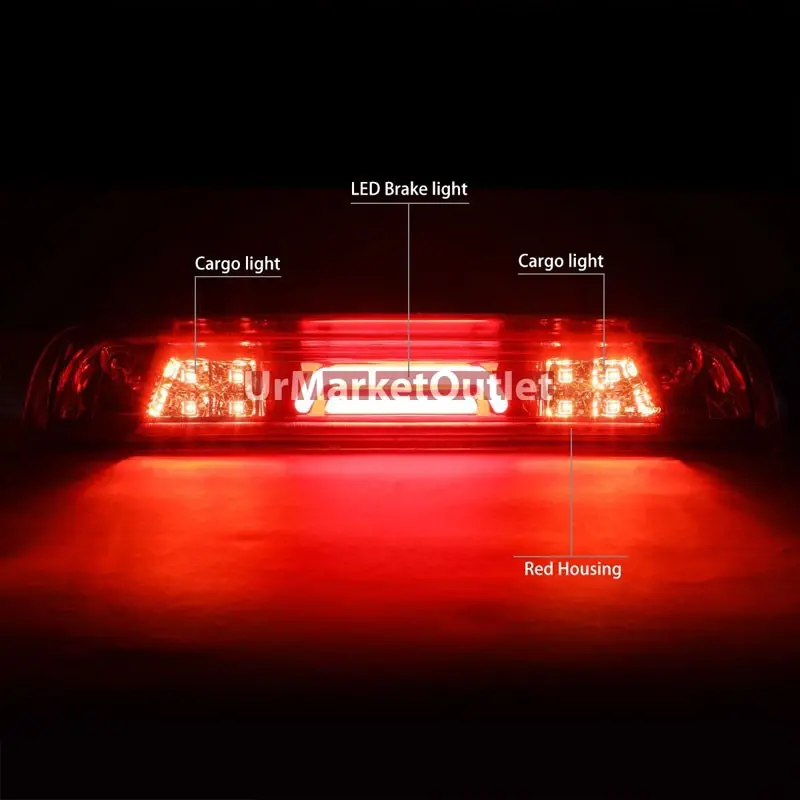 Red Lens/Chrome Led Rear 3Rd Third Brake Light Lamp For 14-20 Silverado/Sierra 1