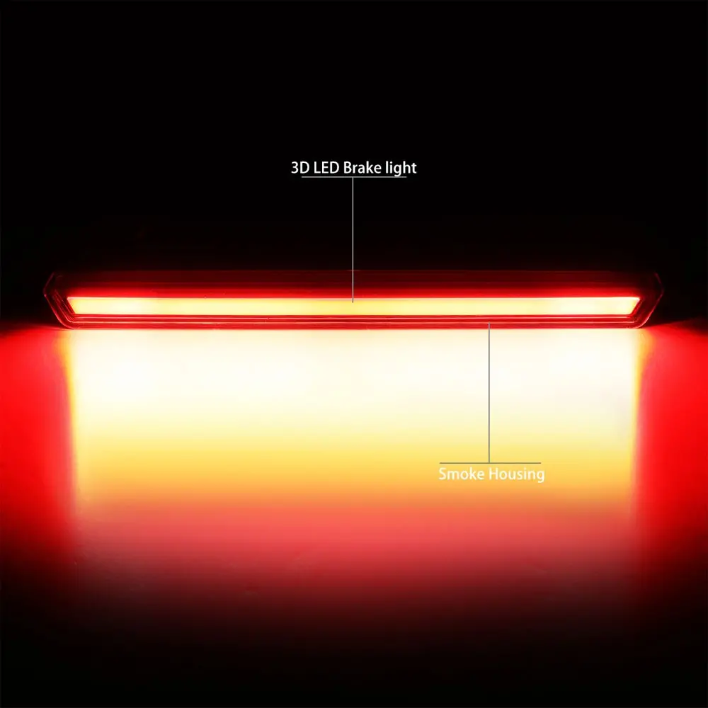Black Housing/Smoke Lens Led Rear Tail Third Brake Light For 15-20 Chevy Tahoe 2