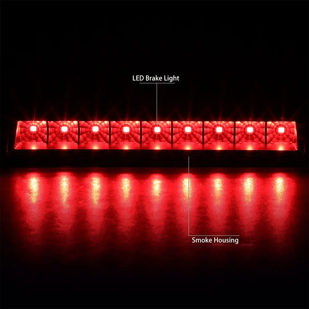 Black Housing/Smoke Lens Led Rear Tail Third Brake Light For 06-14 Ridgeline 2