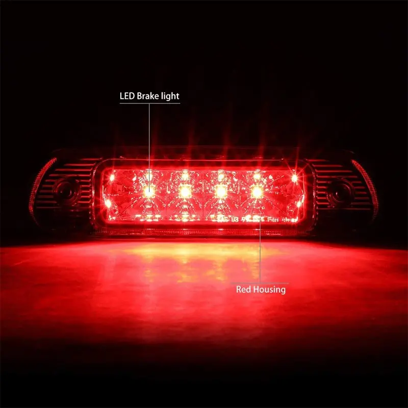 Chrome Housing Red Len Third Brake Led Light For Jeep 99-04 Grand Cherokee Wj 2