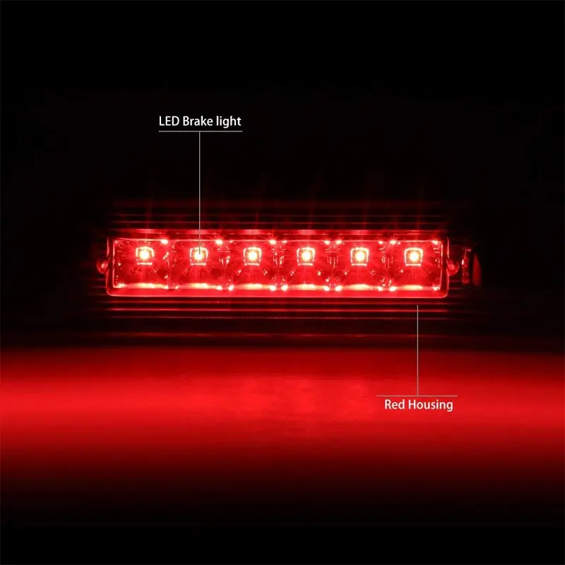 Chrome Housing Red Len Third Brake Led Light For Jeep 08-12 Liberty Kk 3.7L Sohc 2