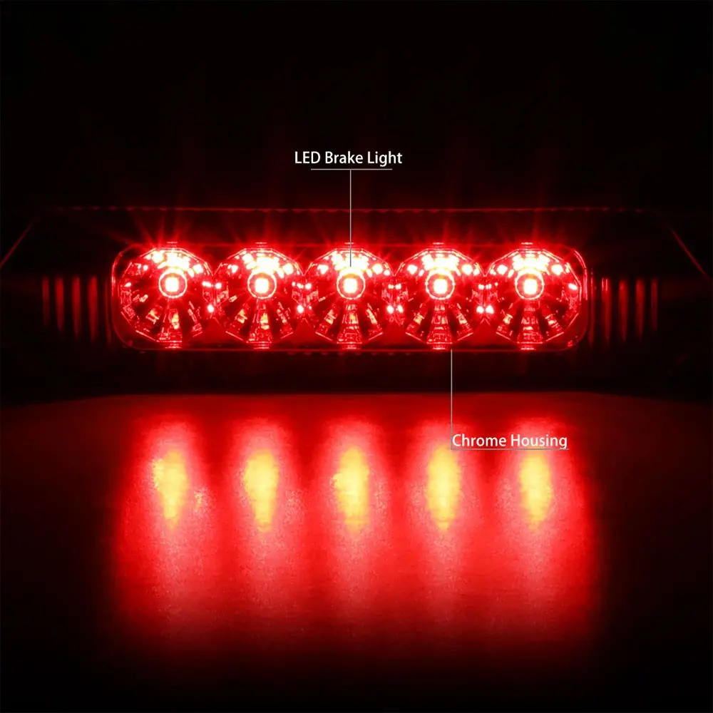 Chrome Housing/Clear Lens Led Rear Tail Third Brake Light For 09-14 Nissan Cube 2