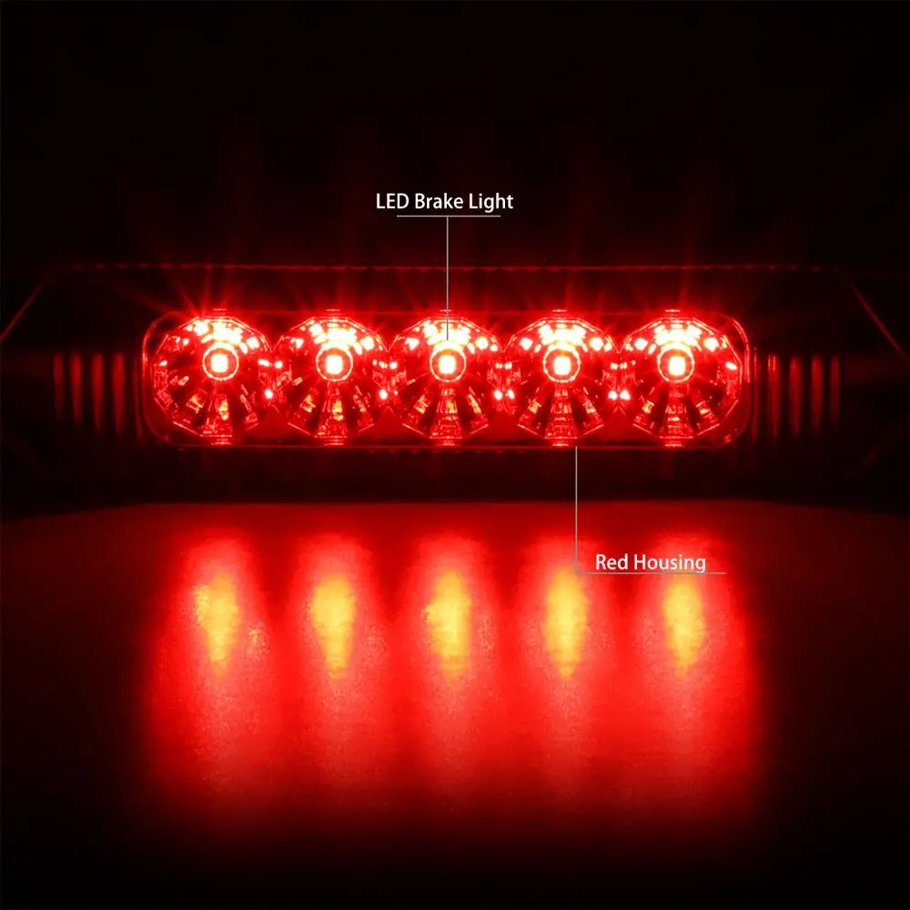 Chrome Housing/Red Lens Led Rear Tail Third Brake Light For 09-14 Nissan Cube 2