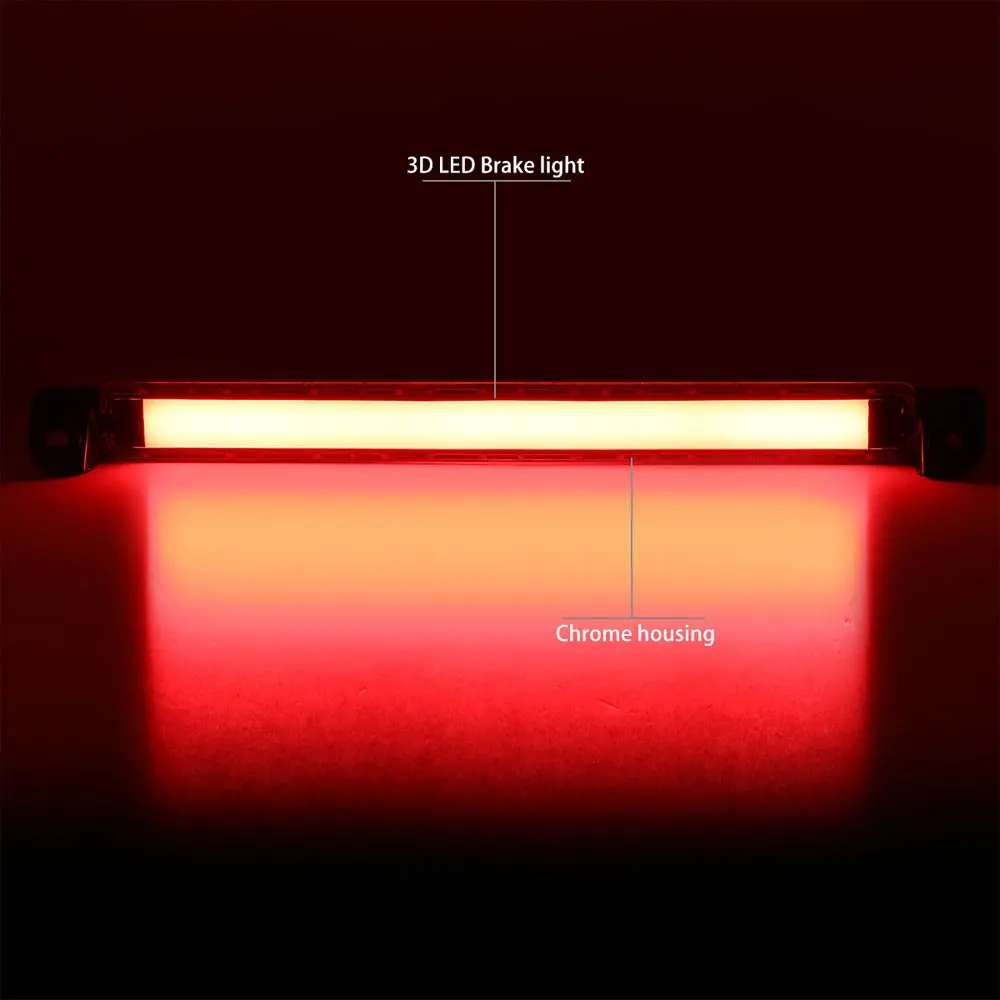 Chrome Housing/Clear Lens 3D Led Bar Rear Tail Third Brake Light For 01-03 Qx4 2