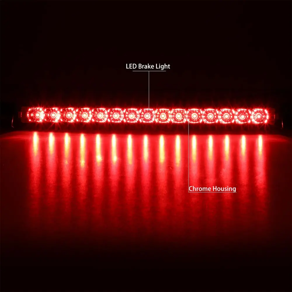 Chrome Housing/Clear Lens Led Rear Tail Third Brake Light For 01-04 Pathfinder 2