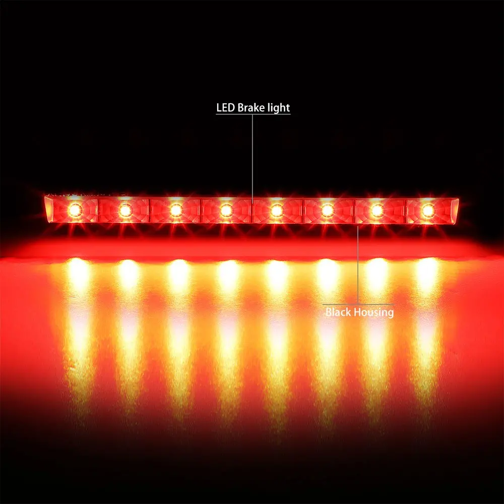 Black Housing/Clear Lens Led Rear Tail Third Brake Light For 14-20 Nissan Rogue 2