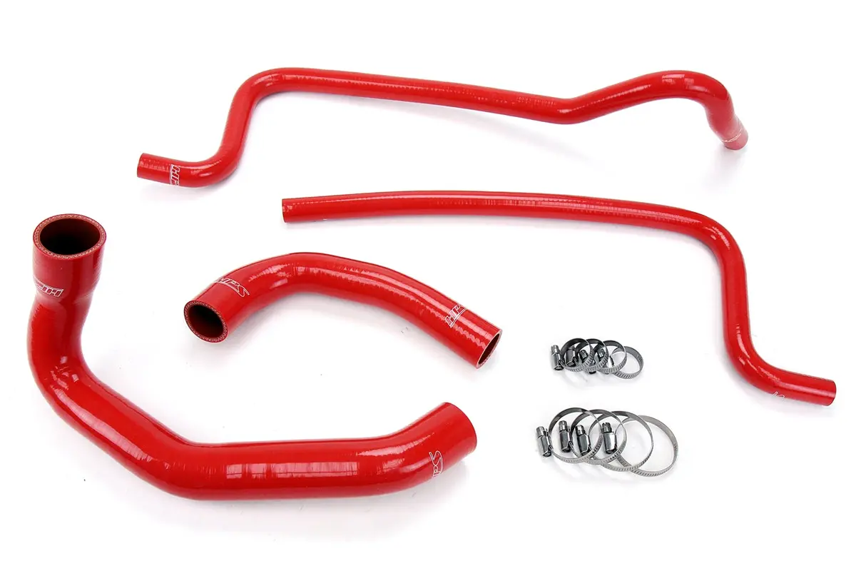 Hps Red 3-Ply Silicone Radiator/Heater Coolant Hose Kit For 02-06 Jeep Wrangler Tj 4.0L Lhd 1
