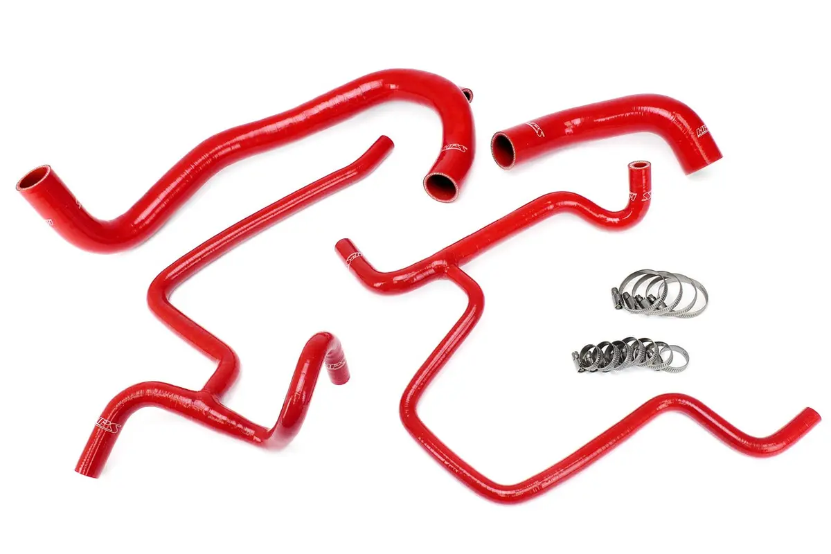 Hps Red 3-Ply Silicone Radiator Coolant Hose Kit For 11-13 Chrysler 300C / Dodge Challenger Charger Srt8 6.4L V8 1
