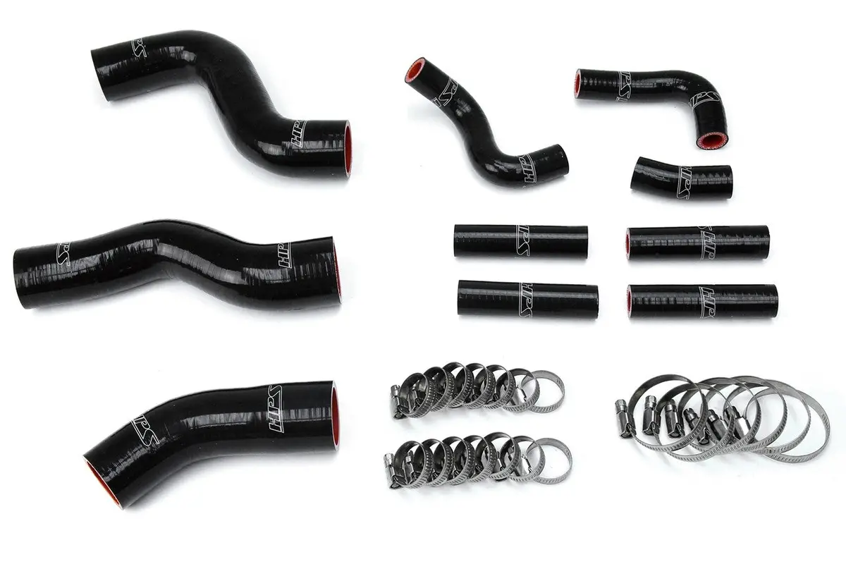 Hps Black 3-Ply Silicone Radiator/Heater Coolant Hose Kit For 96-97 Lexus Lx450/92-98 Toyota Land Cruiser Fj80 4.5L I6 1