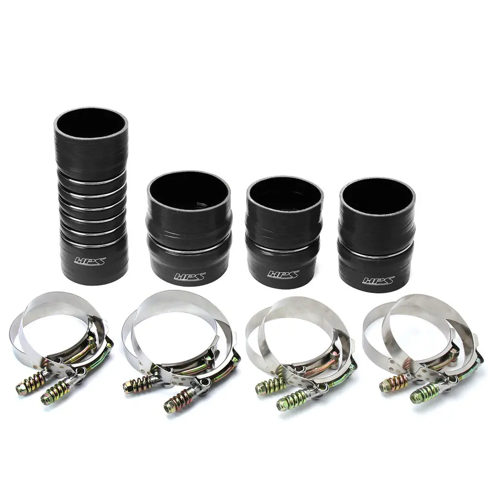 Hps Black 4-Ply Silicone Intercooler Hose Kit For 07-10 Dodge Ram 2500 / 3500 6.7L Cummins Diesel 1