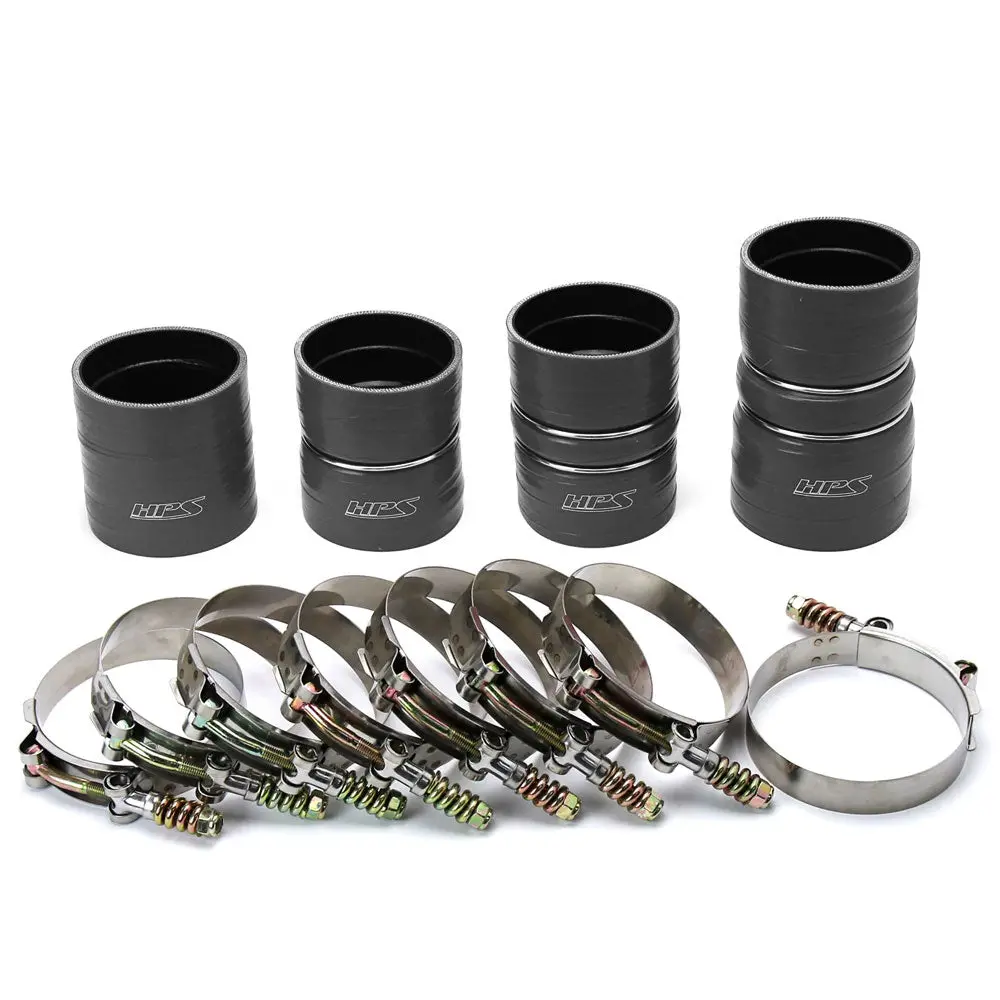 Hps Black 4-Ply Silicone Intercooler Hose Kit For 08-10 Ford F-250 / F-350 / F-450 / F-550 Super Duty 6.4L Diesel 1