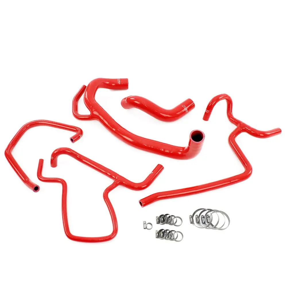Hps Red 3-Ply Silicone Radiator/Heater Coolant Hose Kit For 12-14 300/Challenger/Charger Srt8 6.4L V8 1
