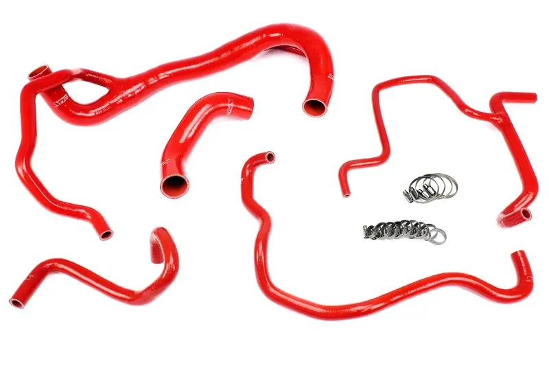 Hps Red 3-Ply Silicone Radiator/Heater Coolant Hose Kit For 15-23 Challenger/Charger Srt R/T 6.4L V8 1