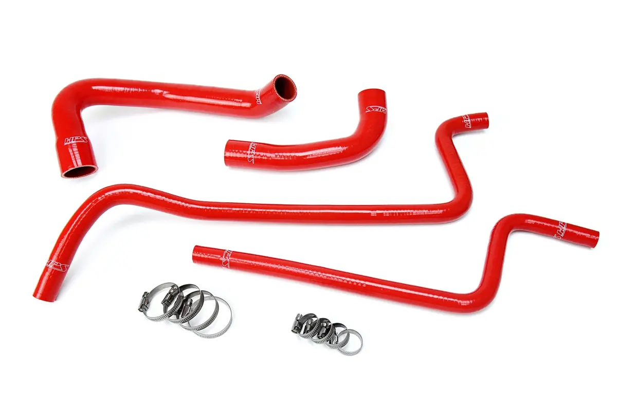 Hps Red 3-Ply Silicone Radiator/Heater Coolant Hose Kit For 97-01 Jeep Wrangler Tj 4.0L Lhd 1