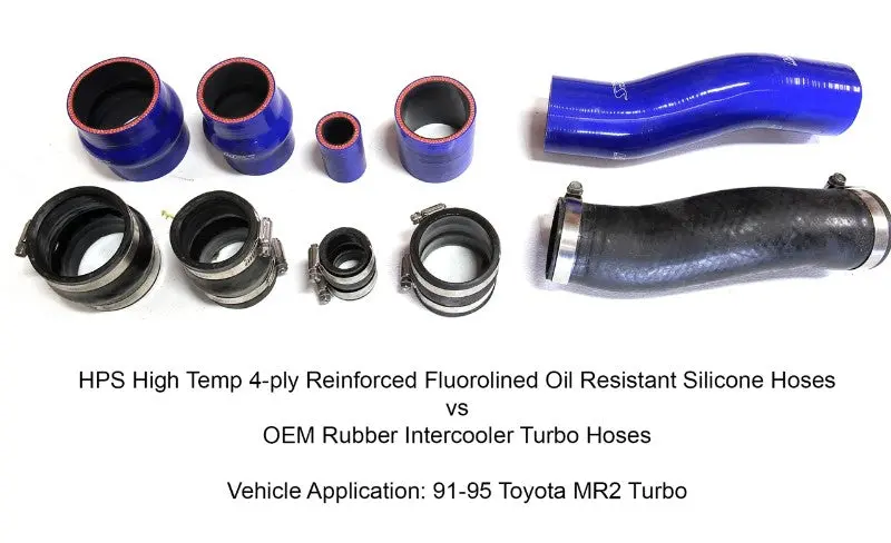 Hps Red 4-Ply Silicone Intercooler Hose Boots Kit For 91-95 Toyota Mr2 Sw20 2.0L Turbo 3S-Gte 2