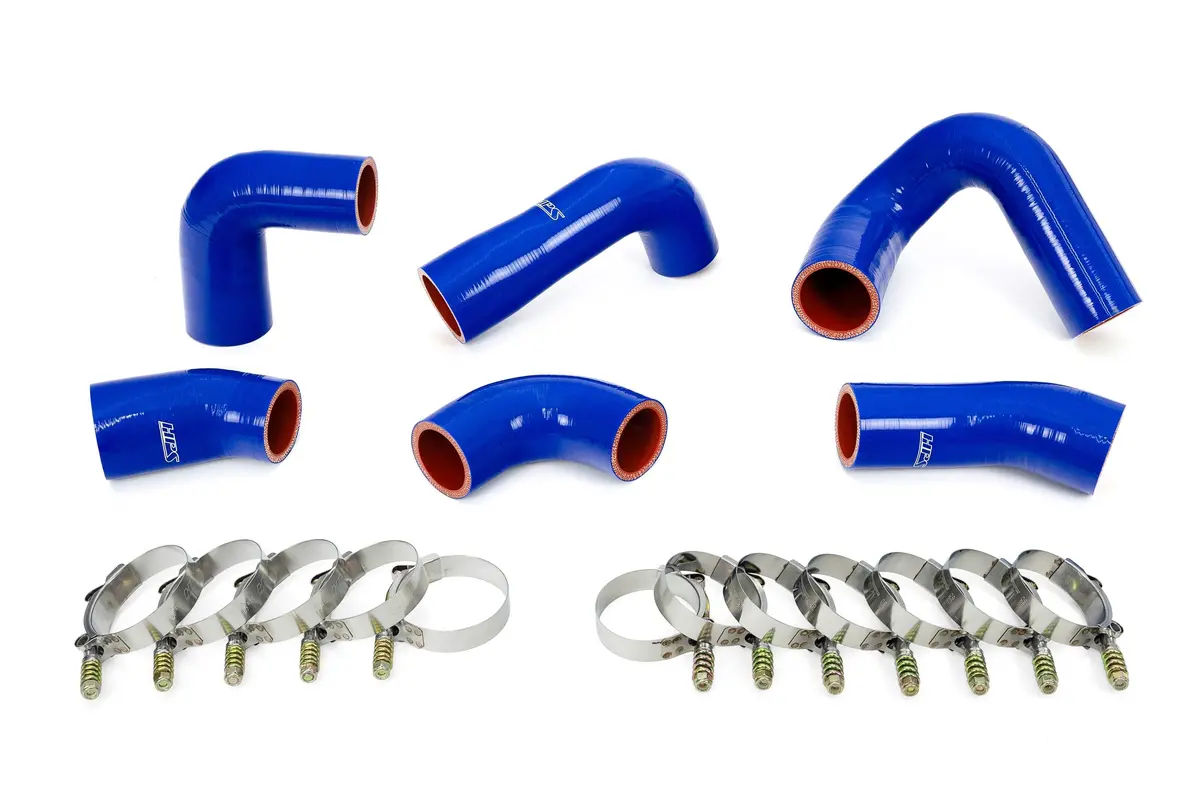 Hps Blue Silicone Transmission Oil Cooler Hose Kit  For 07-16 Mack Mp7 Engine Replace Oe# 22882156, 21251570, 21548313, 21794132, 21794129, 21209748 1